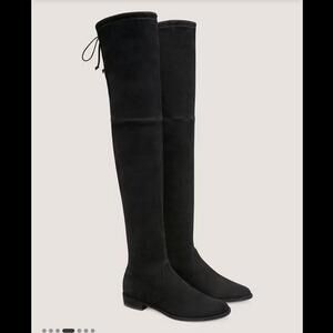 NWOT Stuart Weitzman Lowland Black Suede Over the Knee Boots Size 8.5